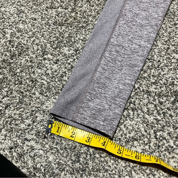 Athleta Exhale Stash Pocket Heel Tight High Rise Gray Purple Leggings M Note - Picture 4 of 13